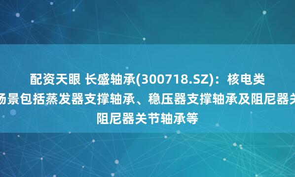 配资天眼 长盛轴承(300718.SZ)：核电类产品应用场景包括蒸发器支撑轴承、稳压器支撑轴承及阻尼器关节轴承等